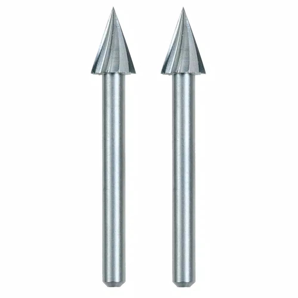 Dremel 1/4 in. Rotary Tool Pointed Triangle High Speed Cutter Bit for Wood, Plastic & Soft Metal (2-Pack)