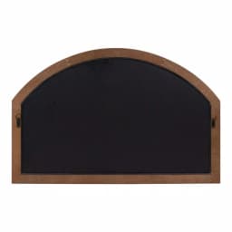 Kate and Laurel Haldron Rustic Brown Wood Arch Mirror with Iron Fretwork, 36 x 24 in. thumbnail 4