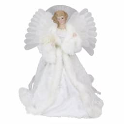 Northlight 13 in. Lighted Fiber Optic Angel Christmas Tree Topper with White Gown thumbnail 1