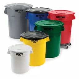 Rubbermaid Commercial Products Rubbermaid Brute 32 Gallon Grey Round Trash Can Funnel Top Lid thumbnail 3