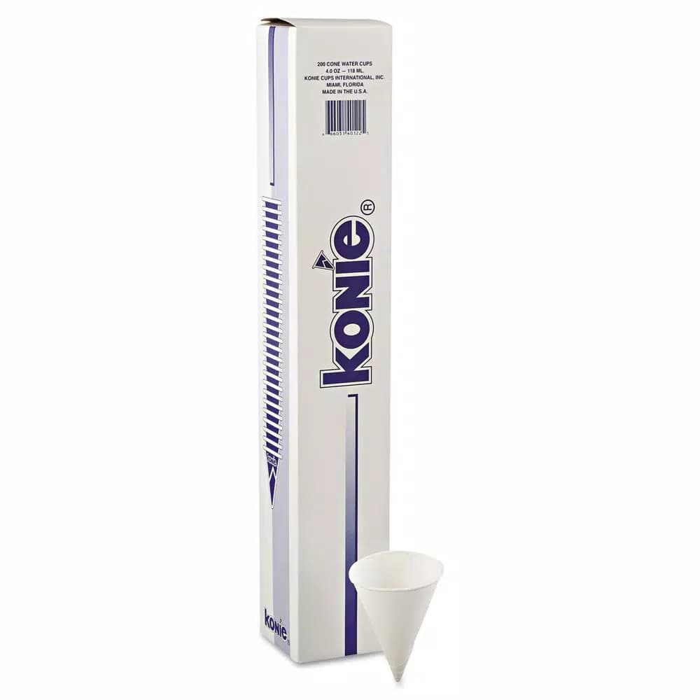 Unbranded 4 oz. White Paper Cone Cups with Rolled Rim, Case of 5000