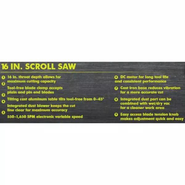 RYOBI 1.2 Amp Corded 16 in. Scroll Saw with Variable Speed