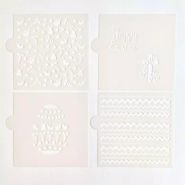 Designer Stencils Happy Easter Variety Cookie Stencil Bundle - 5 Patterns for Decorating