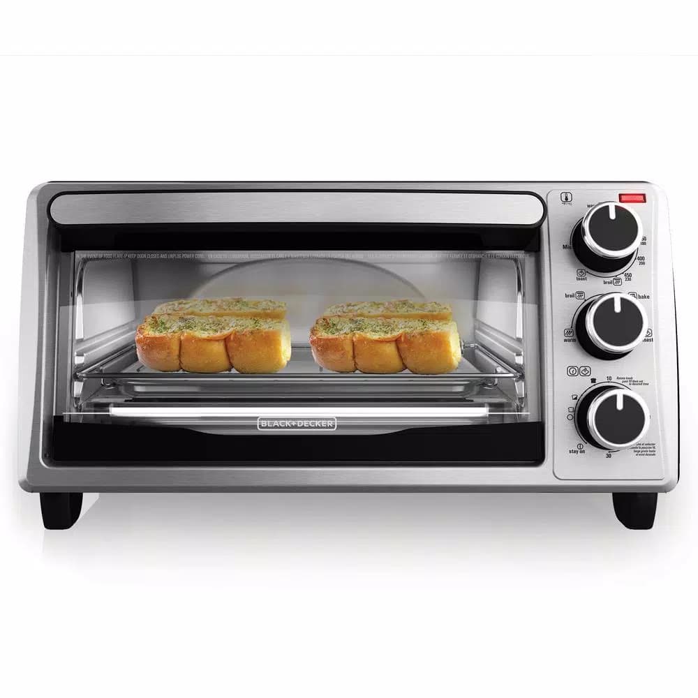 BLACK+DECKER 4-Slice Stainless Steel Toaster Oven with EvenToast Technology