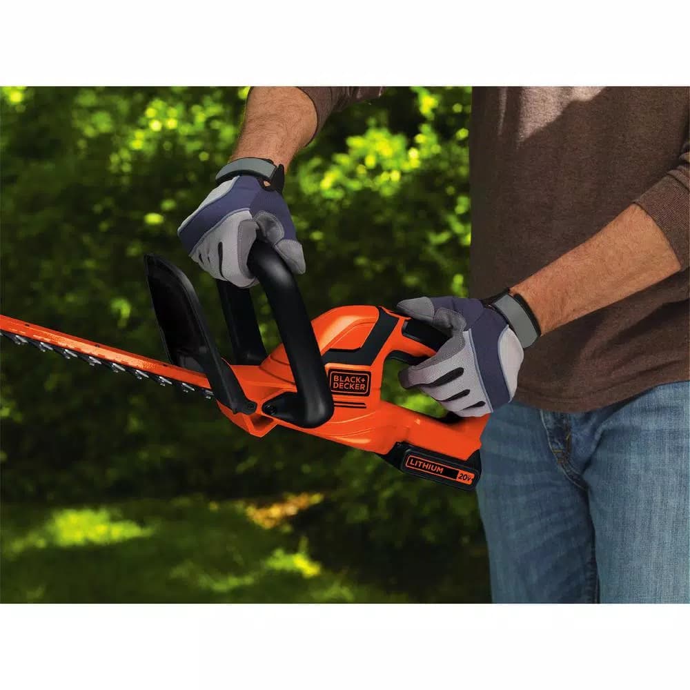Black+Decker 22 in. 20V Max Cordless Hedge Trimmer Kit with (2) 1.5Ah Batteries, Charger, and Bonus Blower