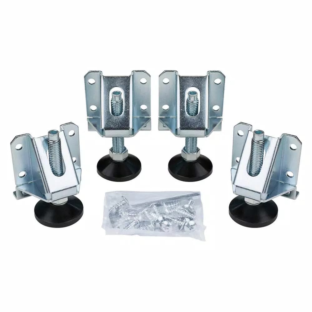 POWERTEC Heavy-Duty Aluminum Leg Leveler Kit with Lock Nuts (4-Pack)