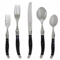 French Home Laguiole 20-Piece Stainless Steel Flatware Set with Black Faux Marble Handles, Service for 4 thumbnail 2