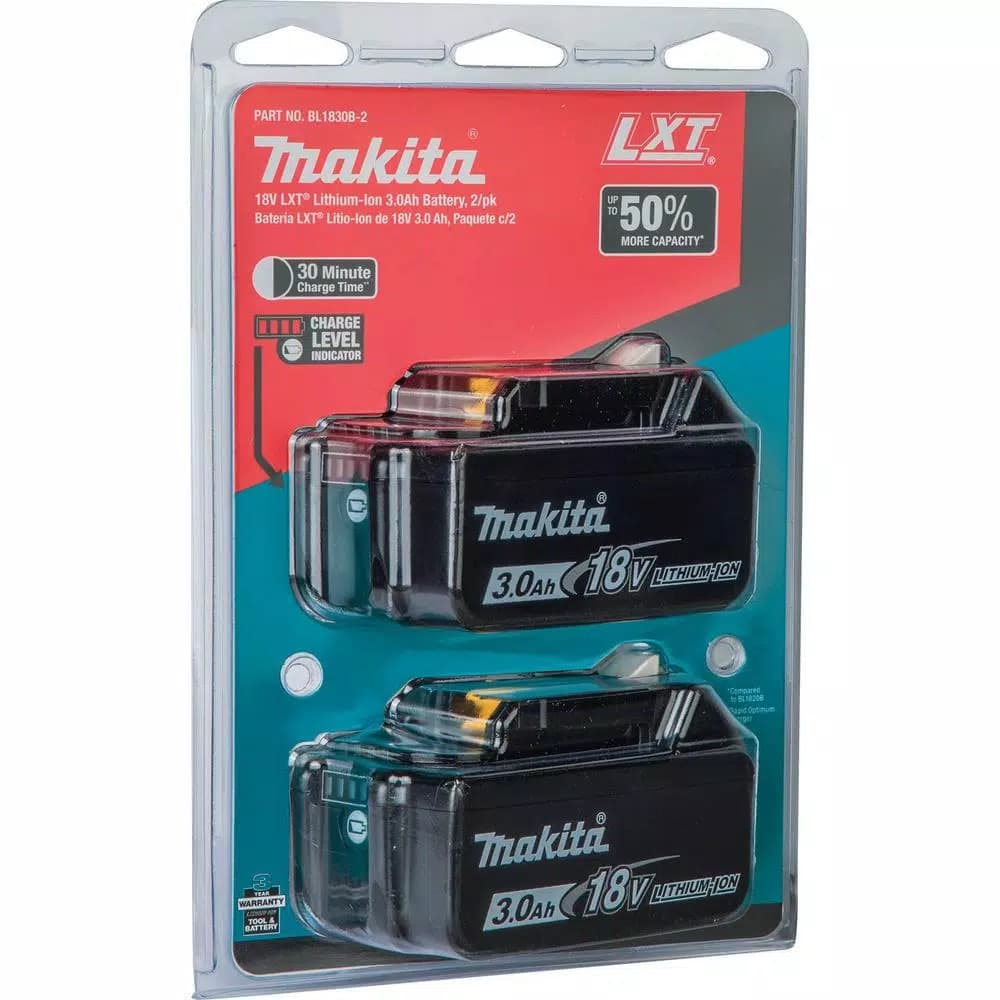 Makita 18V LXT Lithium-Ion 3.0Ah High Capacity Battery Pack (2-Pack)
