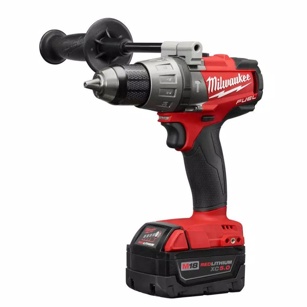 Milwaukee M18 FUEL 1/2 in. Brushless Cordless Hammer Drill/Driver Kit w/ (2) 5.0 Ah Batteries & Charger