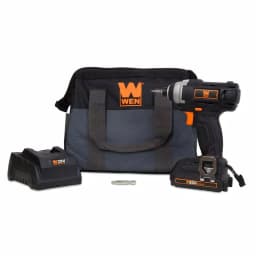 WEN 20V MAX Cordless 1/4-in. Impact Driver Kit with 1.5 Ah Battery, Charger, Bits, and Carrying Bag thumbnail 3