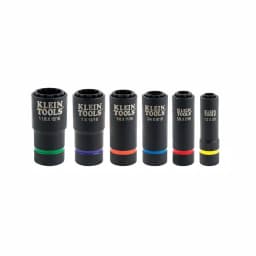 Klein Tools 6-Piece 2-in-1 Deep Impact Socket Set, 1/2 in. Drive, SAE thumbnail 6