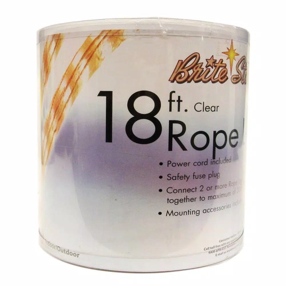 Brite Star 18 ft. 50-Light Clear Mini Rope Light, Indoor/Outdoor Weather Resistant
