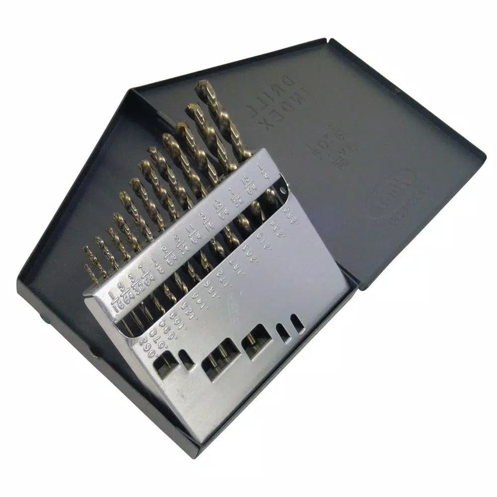 CLE-LINE 1802 Cobalt Heavy-Duty 135-Degree Split Point Twist Drill Bit Set, 1/16 in. - 1/4 in. (13-Piece)