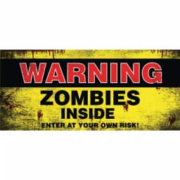 My Door Decor 7 ft. x 16 ft. Zombies Inside Halloween Garage Door Banner Mural thumbnail 1