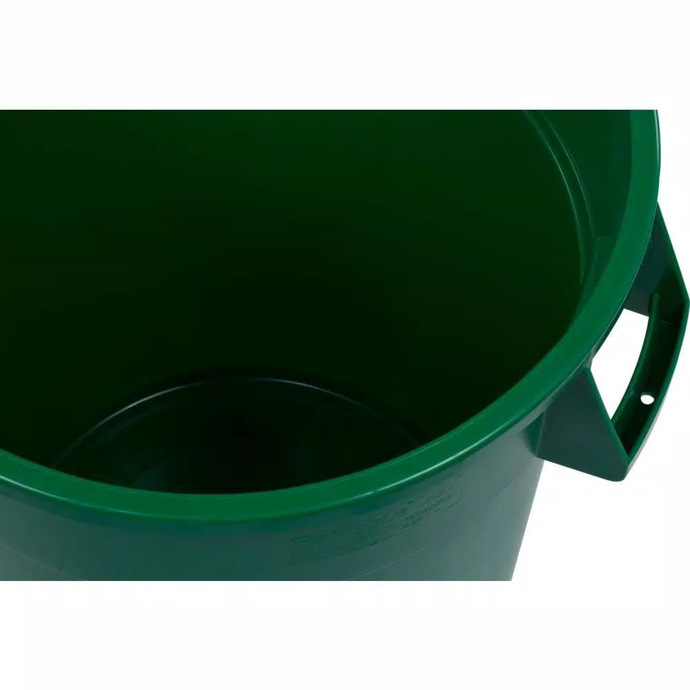 Carlisle Bronco 32 Gallon Round Green Recycling Trash Can, Lidless with Recycling Logo (4-Pack)