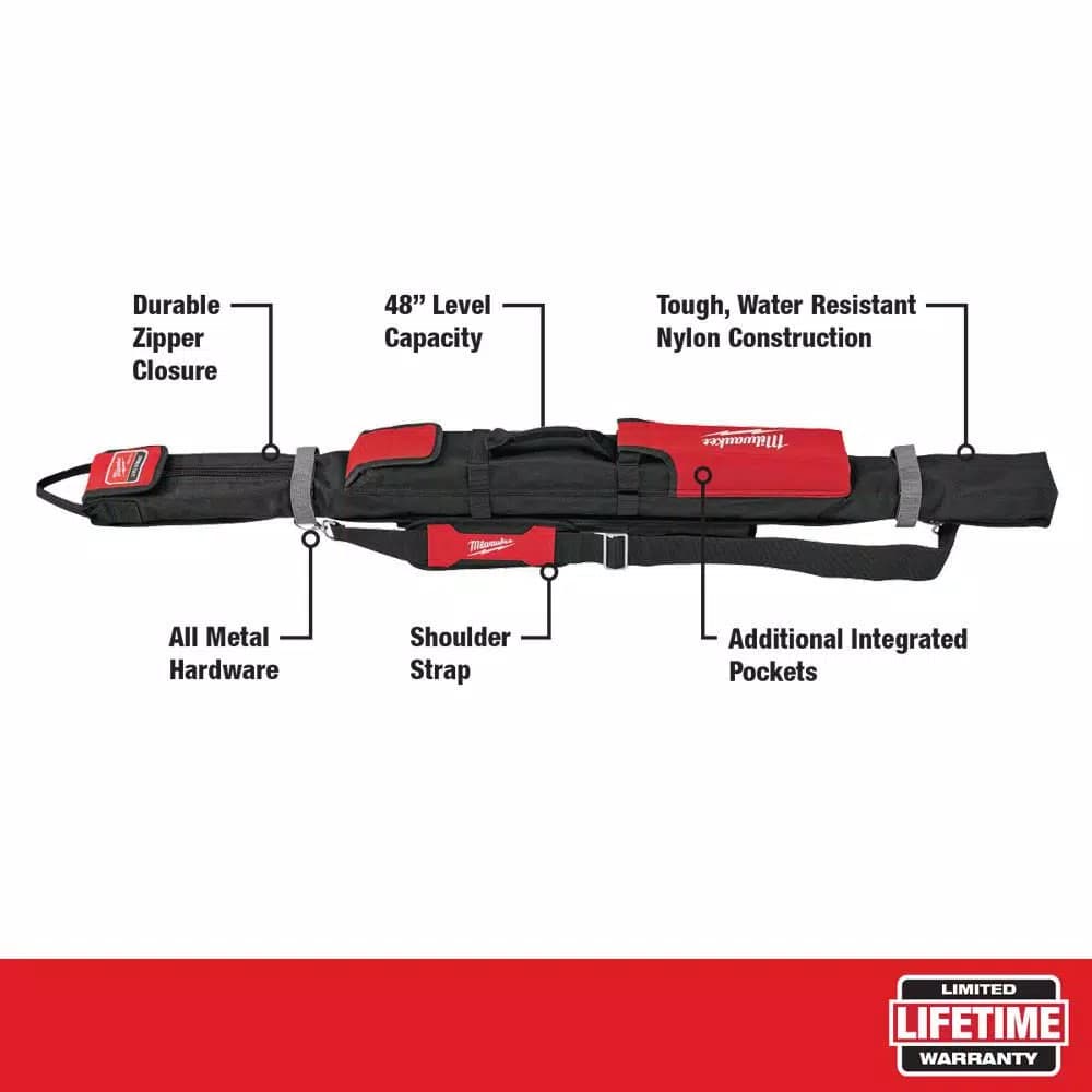Milwaukee Redstick Box and Torpedo Level Set with 48 in. Storage Bag