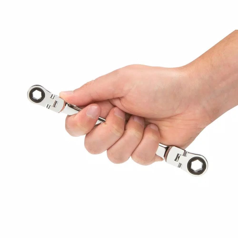 TEKTON 8 mm x 10 mm Flex-Head Ratcheting Box End Wrench, 72-Tooth, Metric