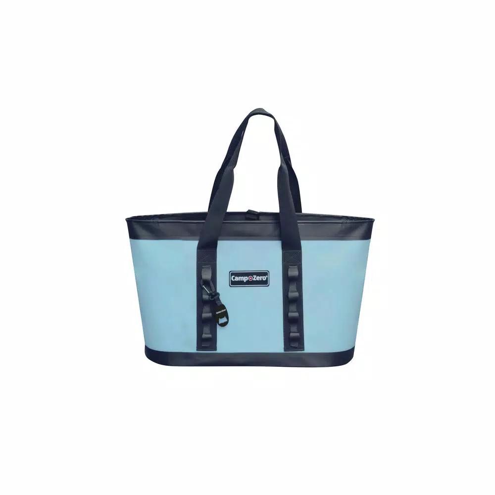Camp-Zero Premium Carry-All Tote Bag - Waterproof Soft-Side Cooler, Blue and Gray