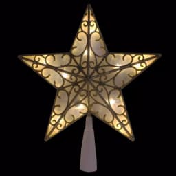 Northlight 9 in. Gold Glitter Star LED Christmas Tree Topper - Warm White Lights thumbnail 2