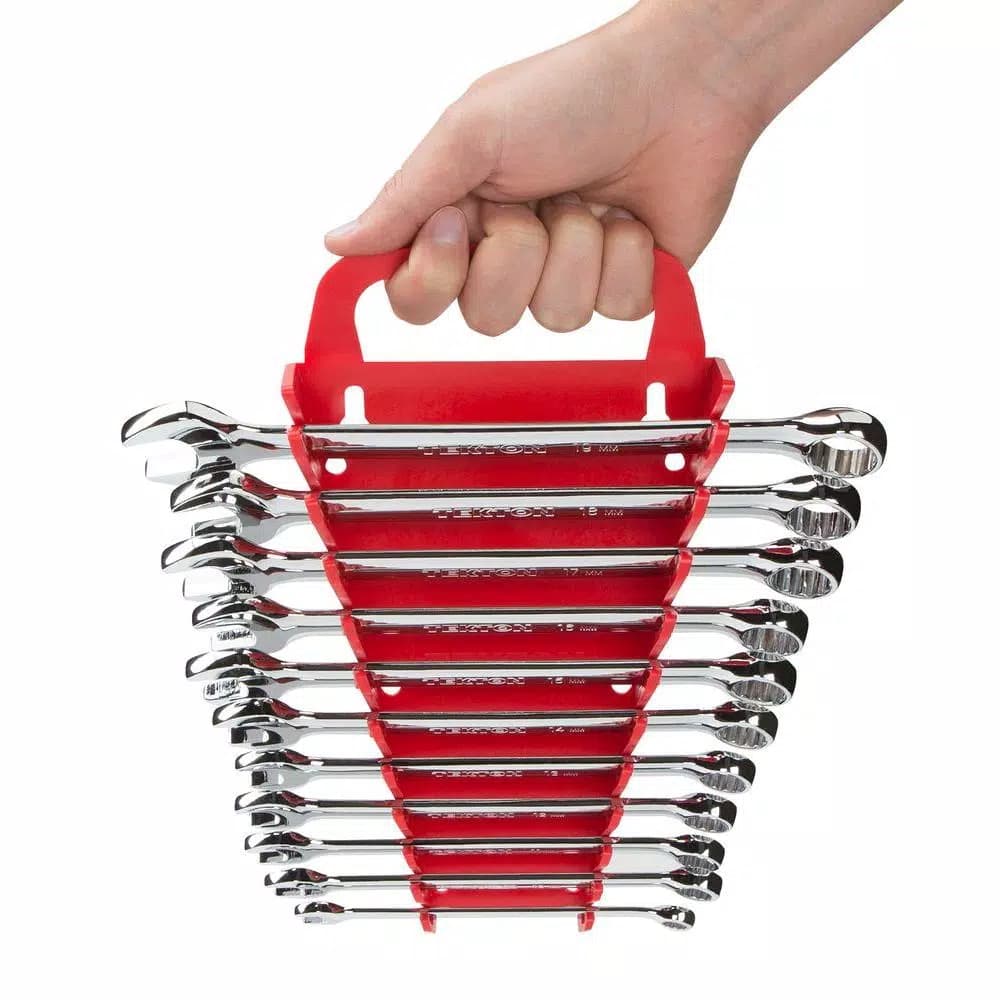 TEKTON 11-Tool Store-and-Go Wrench Rack Keeper, Red