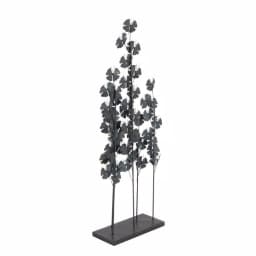 LITTON LANE Iron Metal Turquoise Ginkgo Leaves Sculpture with Gold Outline and Rectangular Base thumbnail 5