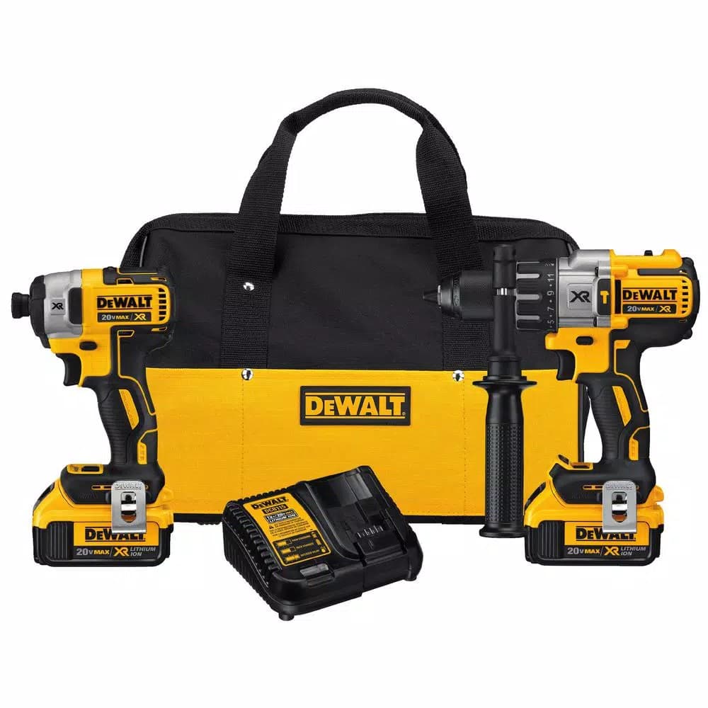 DEWALT 20V MAX XR Brushless Combo Kit with FLEXVOLT 6.0Ah & 2.0Ah Batteries, Hammer Drill, Impact Driver, Grinder & Saw