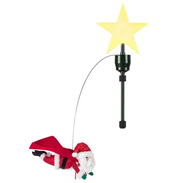 Mr. Christmas Animated Flying Santa Tree Topper with LED Star