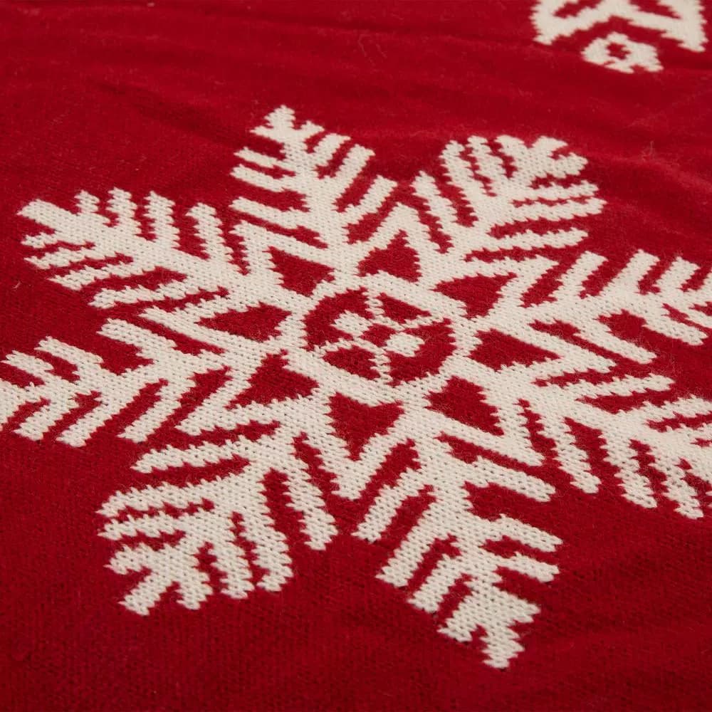 Glitzhome 48 in. Knitted Snowflake Pattern Christmas Tree Skirt