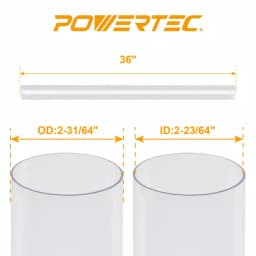 POWERTEC 2-1/2 in. x 36 in. Clear Rigid PVC Dust Collection Pipe thumbnail 2