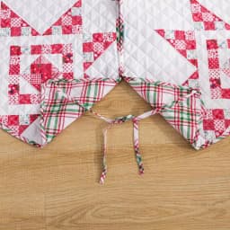 Country Living Angelina 48 in. Reversible Quilted Tree Skirt, Red and White Patchwork Star thumbnail 4