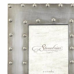 Stonebriar Collection Silver Rivet Detail Metal Picture Frame, 4x6 inch, Distressed Pewter Tabletop Photo Frame thumbnail 2