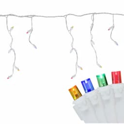 Northlight 100-Light Multi-Color LED Wide Angle Icicle Lights, 6.75 ft., White Wire thumbnail 1