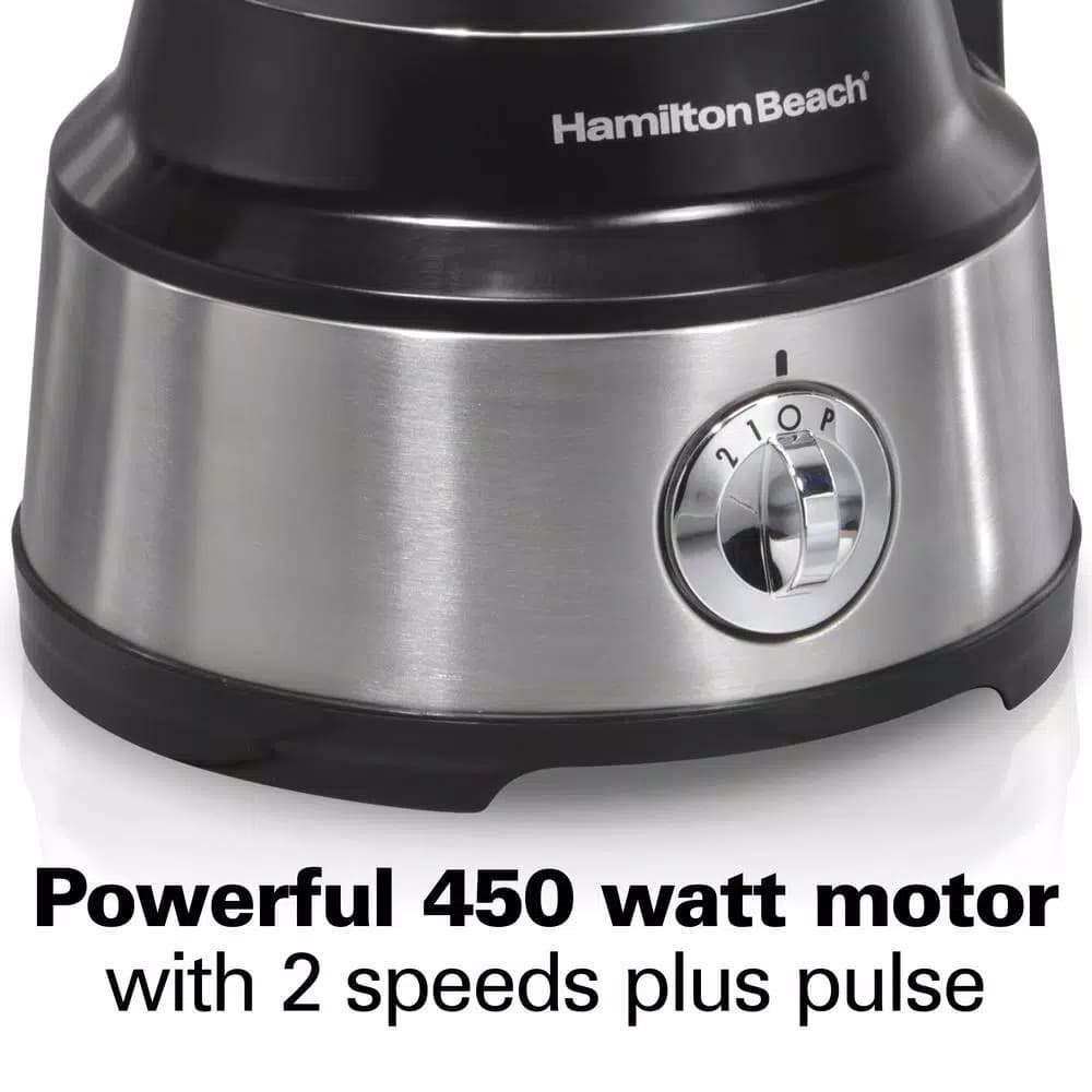 Hamilton Beach 450-Watt 10-Cup Food Processor with Built-in Bowl Scraper, Black and Stainless Steel