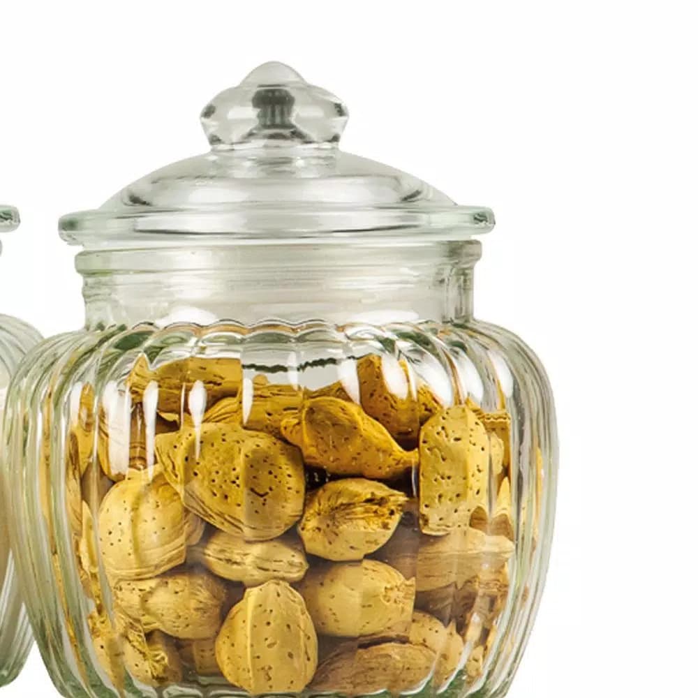 Home Basics 3-Piece Glass Canister Set with Airtight Lids for Food Storage