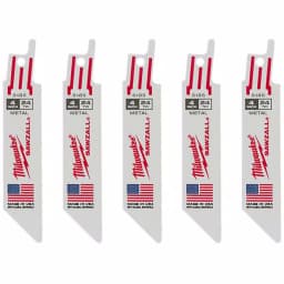 Milwaukee 4 in. 24 TPI Thin Kerf Metal Cutting Reciprocating Saw Blades, 5-Pack thumbnail 1