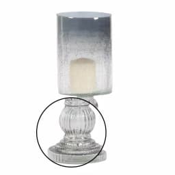 LITTON LANE 16 in. Smoked Black Cylindrical Glass Baluster Candle Holder thumbnail 3