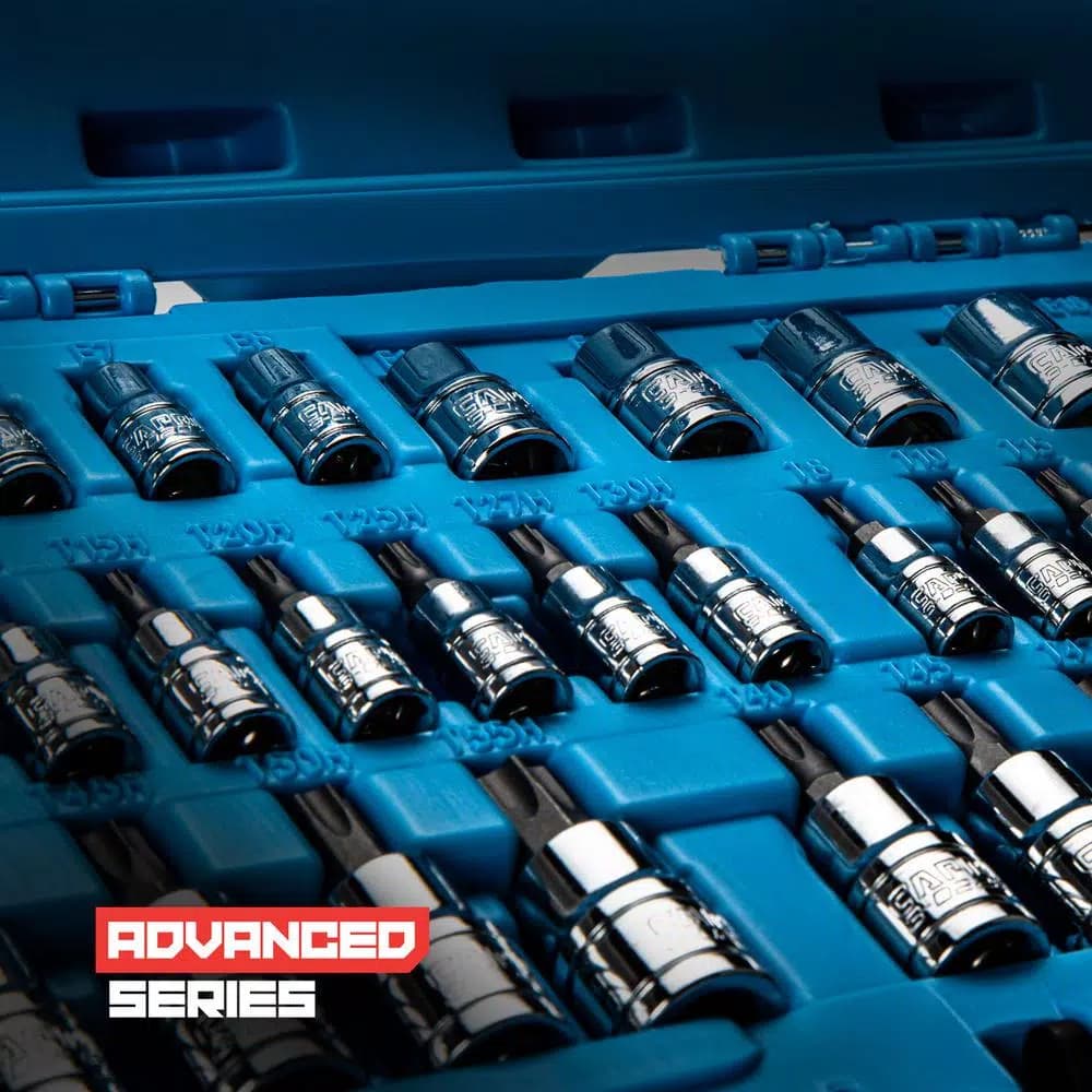 Capri Tools 35-Piece Torx and E-Torx Bit Socket Set, S2 Steel & Chrome Vanadium, Star Bit Sockets