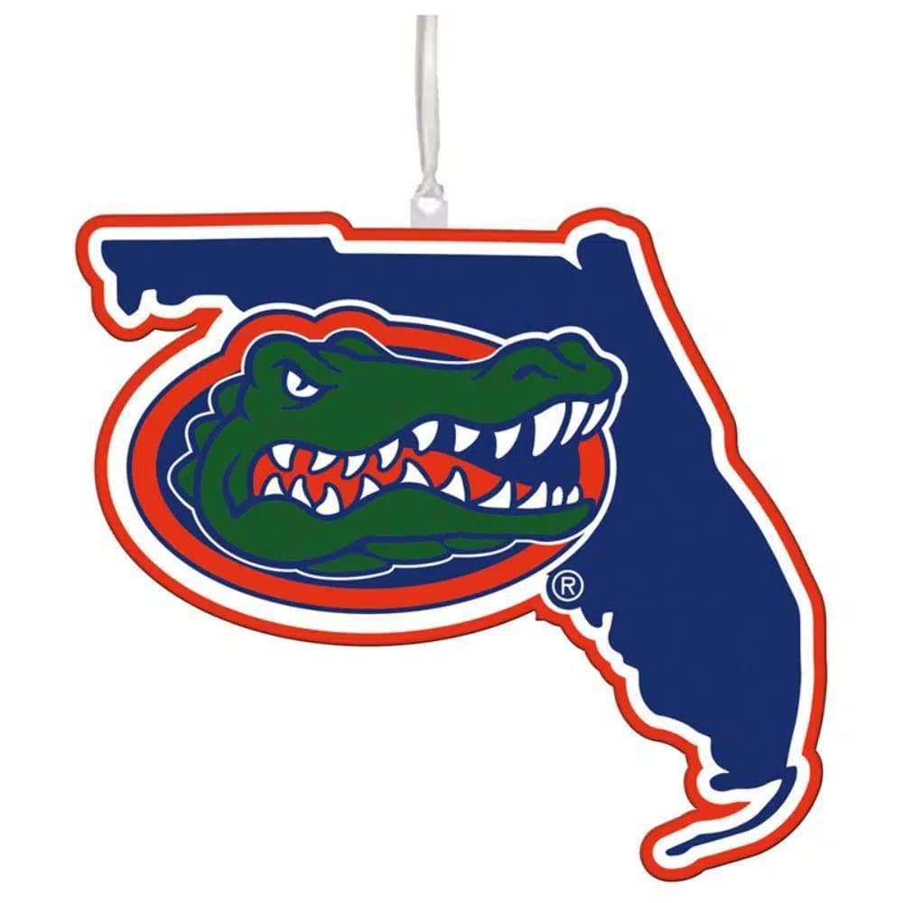 Team Sports America University of Florida NCAA Team State Wood Christmas Ornament, 5 in.