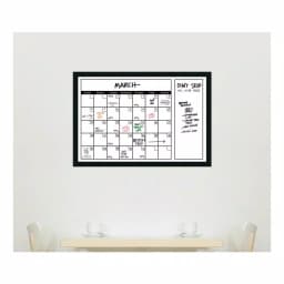 Amanti Art 38 in. W x 26 in. H Framed Glass Dry Erase Calendar Board, Mezzanotte Satin Black Wood thumbnail 7