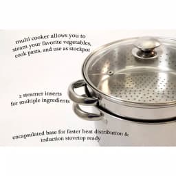 ExcelSteel 12 Qt. Professional 18/10 Stainless Steel 4-Piece Multi-Cooker Set with Lid thumbnail 2