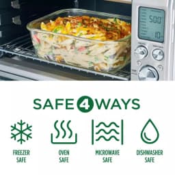 Lock & Lock Purely Better 32oz Divided Borosilicate Glass Food Storage Container, Rectangular thumbnail 5