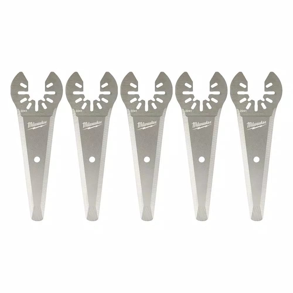 Milwaukee OPEN-LOK 3 in. Stainless Steel Tapered Sealant Cutting Oscillating Multi-Tool Blade, 5-Piece