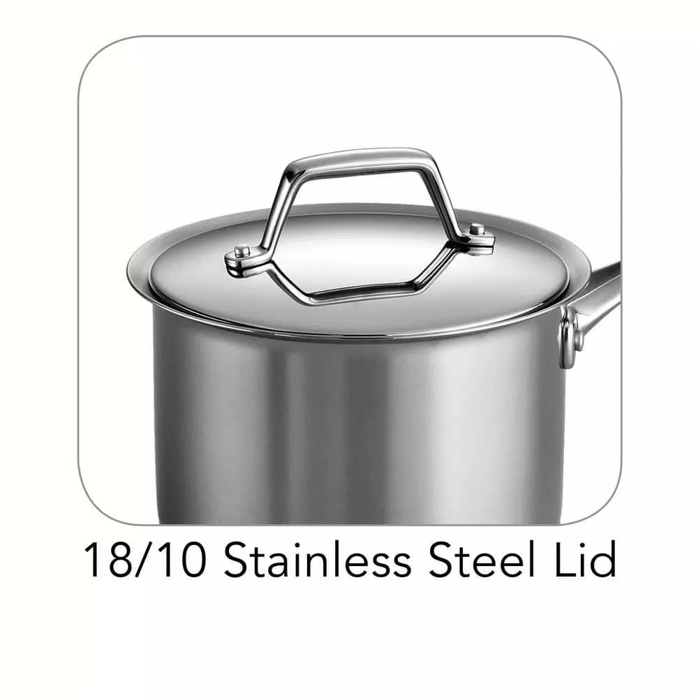 Tramontina Gourmet Prima 2 Qt. Stainless Steel Sauce Pan with Lid, Tri-Ply Base, Induction Compatible