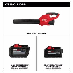 Milwaukee M18 FUEL Cordless Handheld Blower Kit with 12 Ah and 8 Ah Batteries, 450 CFM, 120 MPH thumbnail 2