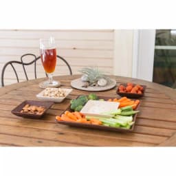 Unbranded EVO Sustainable Goods Dark Brown Wood-Plastic Composite Serving & Snack Set, 5-Piece thumbnail 2
