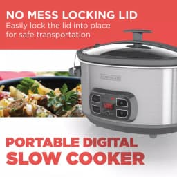 BLACK+DECKER 7 Qt. Programmable Slow Cooker, Brushed Stainless Steel thumbnail 5