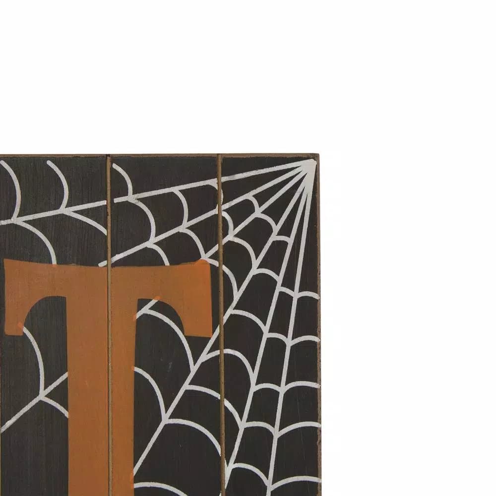 Glitzhome 59.68 in. Wooden Trick or Treat Porch Sign - Halloween Hanging Decor