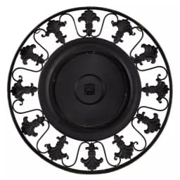 LITTON LANE 38 in. Traditional Fleur-De-Lis Iron Wall Clock - Distressed Bronze Finish thumbnail 2