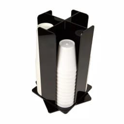 Mind Reader 4-Compartment Rotating Black Acrylic Cup and Lid Dispenser thumbnail 3