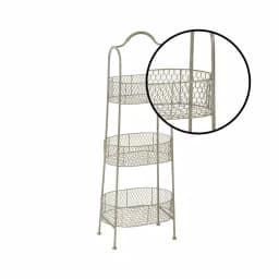 Litton Lane Vintage White 3-Tier Metal Wire Basket Cake Stand - Farmhouse Serving Tray thumbnail 3